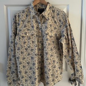VINTAGE Chaps Floral Ditzy Button Shirt Western Cottagecore Prairie
